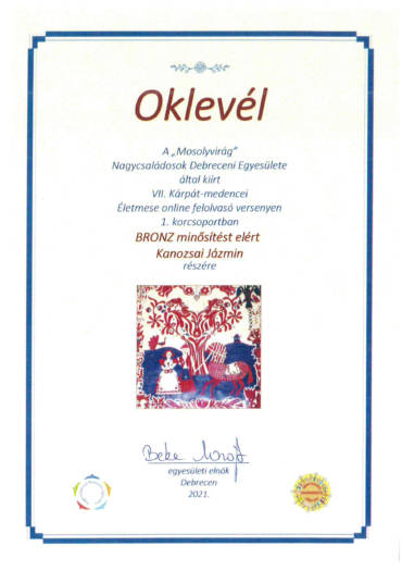 “Mosolyvirág” – Kanozsai Jázmin